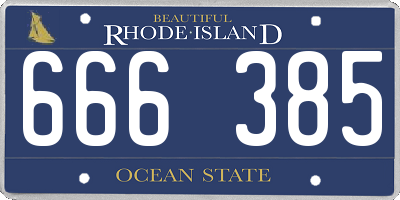 RI license plate 666385
