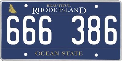RI license plate 666386