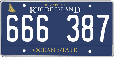 RI license plate 666387