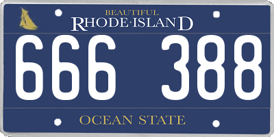 RI license plate 666388