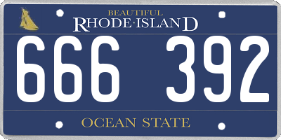 RI license plate 666392