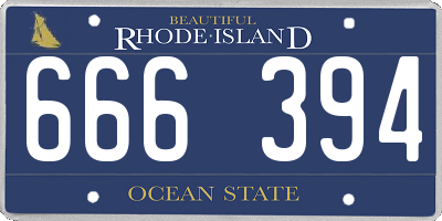 RI license plate 666394