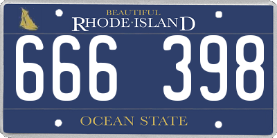 RI license plate 666398