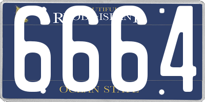 RI license plate 6664