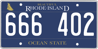 RI license plate 666402