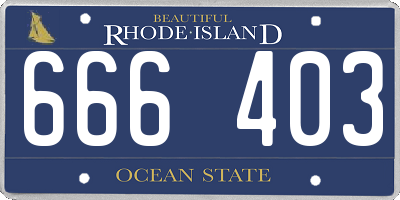 RI license plate 666403