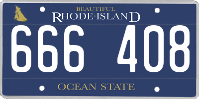 RI license plate 666408
