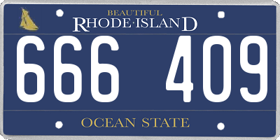 RI license plate 666409