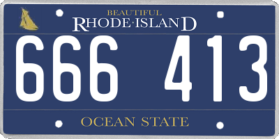RI license plate 666413