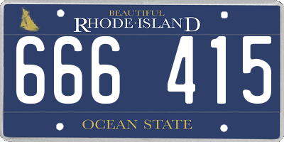 RI license plate 666415