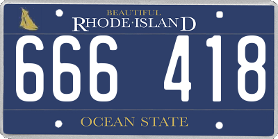 RI license plate 666418