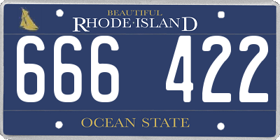 RI license plate 666422