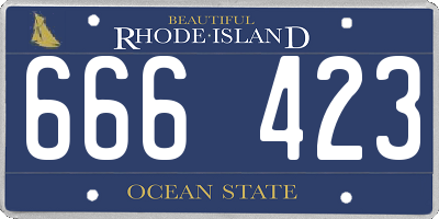 RI license plate 666423