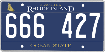 RI license plate 666427