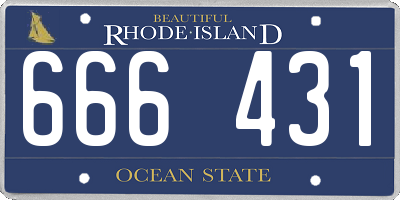 RI license plate 666431