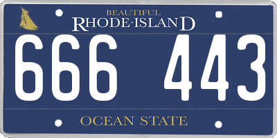 RI license plate 666443