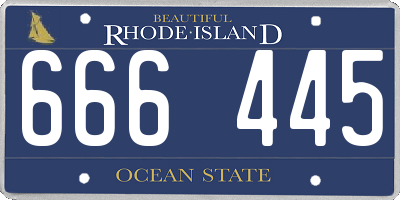 RI license plate 666445