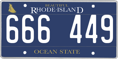 RI license plate 666449