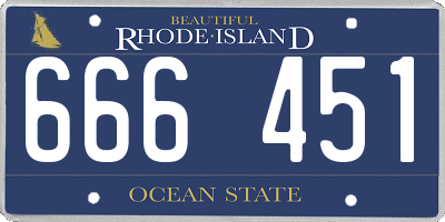 RI license plate 666451