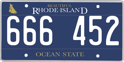 RI license plate 666452