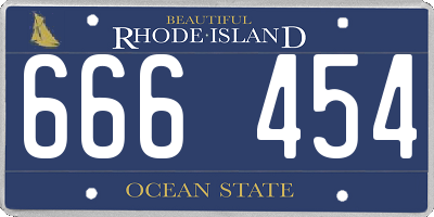 RI license plate 666454