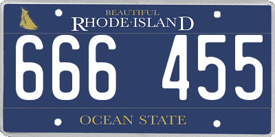 RI license plate 666455