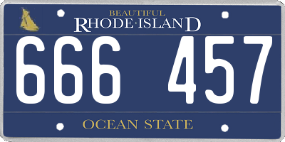 RI license plate 666457