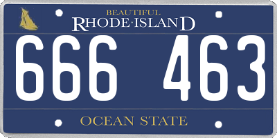 RI license plate 666463