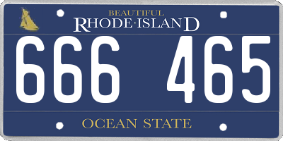 RI license plate 666465