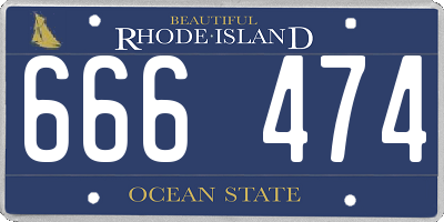 RI license plate 666474