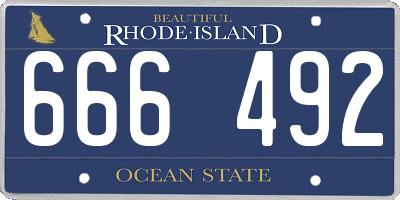 RI license plate 666492