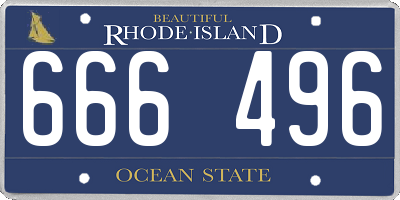RI license plate 666496