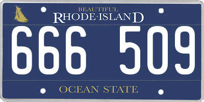 RI license plate 666509