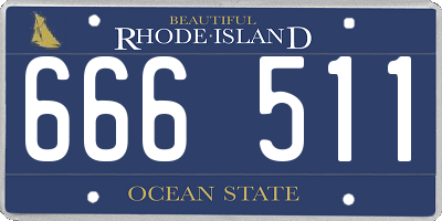 RI license plate 666511