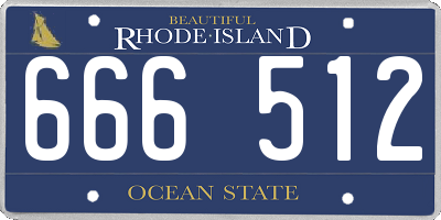 RI license plate 666512