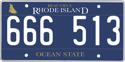 RI license plate 666513