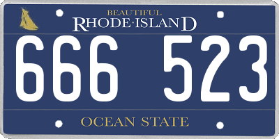 RI license plate 666523