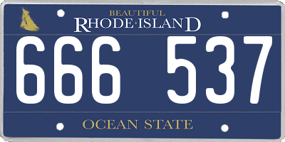 RI license plate 666537