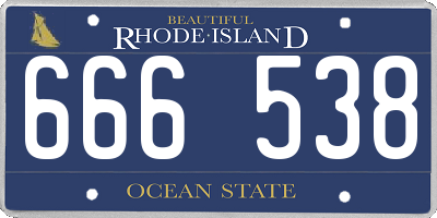 RI license plate 666538