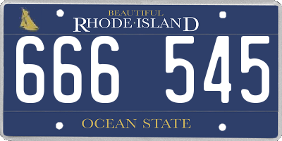 RI license plate 666545