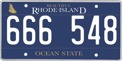 RI license plate 666548