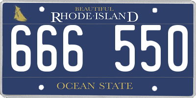 RI license plate 666550