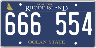 RI license plate 666554