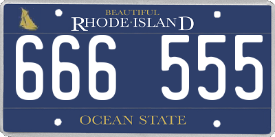 RI license plate 666555
