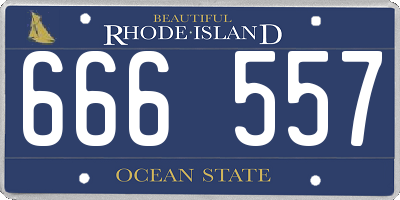 RI license plate 666557