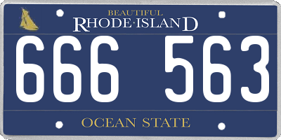 RI license plate 666563