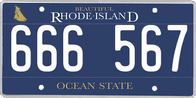 RI license plate 666567