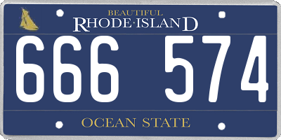 RI license plate 666574