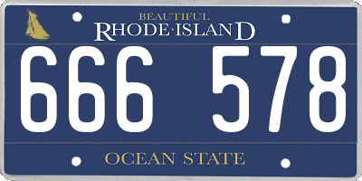 RI license plate 666578