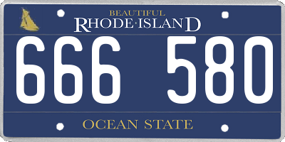 RI license plate 666580